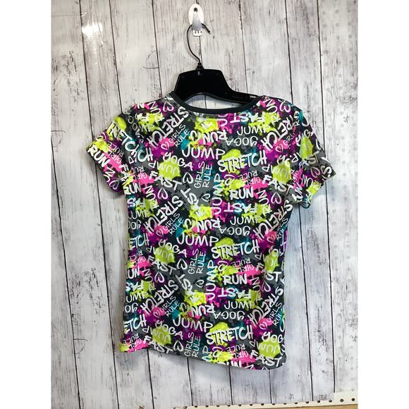 RBX Girls Performance Sweat No Tears Black Shirt Multi-Color Size L (14/16) - Picture 2 of 5